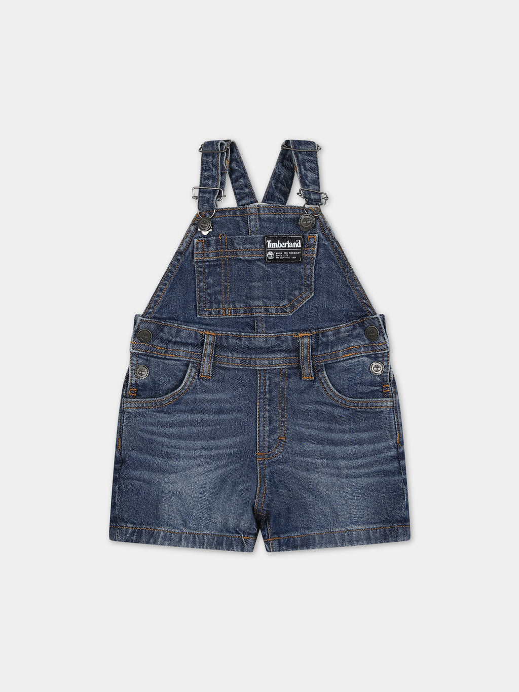 Denim dungarees for baby boy with logo